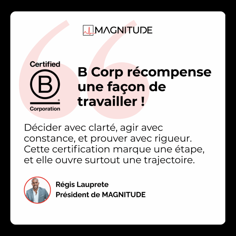 Certification B Corp pour l'agence Magnitude
